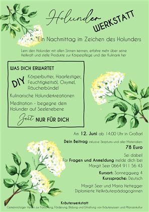 A professional workshop on the use of elderberry.  
Participants can experience DIY projects, culinary arts, and meditation.