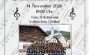 Ein Plakat für das Cäcilia-Konzert der Trachtenmusikkapelle Großarl. Das Event findet am 14. November 2026 um 19.00 Uhr im Turn- und Kulturssaal der Volksschule Großarl statt.