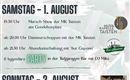 A poster for the music festival at the community center in Großarl on August 1 and 2, 2026. It contains information about the events, including a march show, an evening entertainment program, and a party night.
