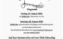 Ein Plakat für den Tag der Blasmusik. Es enthält Informationen zu Datum, Uhrzeit und Veranstaltungen der Trachtenmusikapelle Hüttschlag.