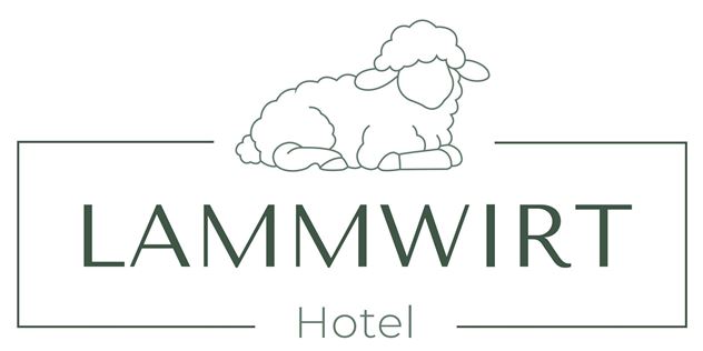 A hotel logo featuring a seated sheep. The inscription "LAMMWIRT Hotel" is designed clearly and invitingly.