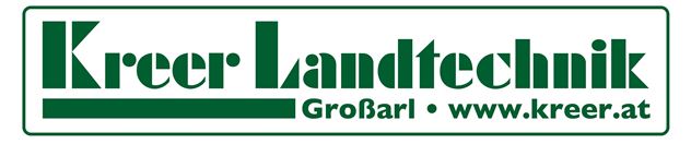Ein Logo von Kreer Landtechnik. Es zeigt den Firmennamen und die Website.