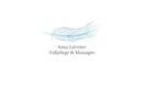 A logo with the name "Anna Laireiter" and the text "Foot Care & Massages". It features a stylized leaf in soft colors.