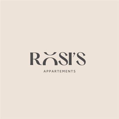 A stylish logo for "Rosi's Appartements". It features a modern font on a neutral background.