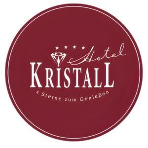 An elegant logo of the Hotel Kristall. It displays the name and the number of stars for the highest quality.