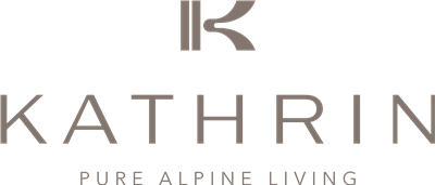 A modern logo of the brand KATHRIN. It stands for "Pure Alpine Living" and conveys an elegant, minimalist style.