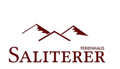 Ein stilisiertes Logo mit dem Schriftzug "Saliterer" und Bergmotiven. Es vermittelt den Eindruck eines Ferienhauses in den Bergen.