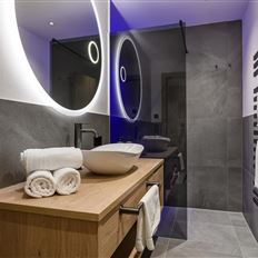 Family room, bath, toilet